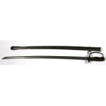 A Japanese 1886 pattern Cavalry Troopers sword with scabbard. 93cm (36.5 ins) long