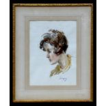 William Lee Hankey (1869-1952) - Portrait of a Lady - signed lower right, watercolour, framed &