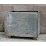 A large rectangular galvanised planter, 95cms (37.5ins) wide.