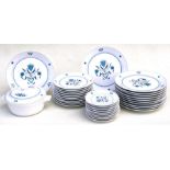 A Noritake Blue Haven pattern dinner service, to include twelve large dinner plates, eleven