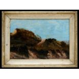 Victorian school - A Path Through the Sand Dunes - indistinctly signed lower left, oil on canvas,