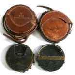 A Victorian Watkins Mirror Clinometer Reg 14 Mar 1881, made by J Hicks of London in its leather
