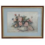 M C Such - Still Life of Roses - signed & dated 1959 lower right, watercolour, framed & glazed, 37
