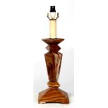 An Art Deco style figured marble table lamp, 36cms (14ins) high.