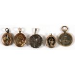 Four late 19th century lockets including two mourning lockets.