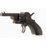 A late 19th century Belgium 7mm Pinfire fire single action six-shot pocket pistol, Obsolete