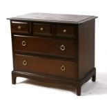 A Stag Minstrel chest of three short and two long drawers, 83cms (32.75ins) wide.