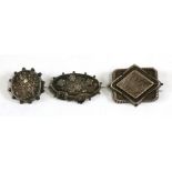 Three Victorian silver brooches