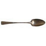 A George III silver basting spoon, London 1815, initialled, 30cms (11.8ins) long, weight 104g.