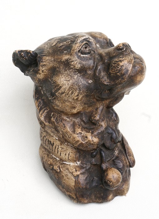 A French plaster wall plaque in the form of a Mastiff dog head, 13cms (5ins) high.