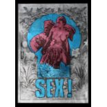 Martin Sharpe (1942-2013) - King Kong, Sex - metallic poster published by Big 'O' Posters Ltd.
