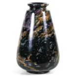 A turned hardstone vase, possibly stitchtite, 25cms (10.25ins) high.