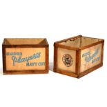 Two Player's Navy Cut cigarette advertising crates, the largest 65cms (25.5ins) wide (2).