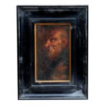 P Mendoza - Portrait of an Old Man - signed lower right, oil on board, framed, 13 by 21cms (5 by 8.