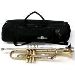 A B&M Champion trumpet in soft carry case.
