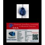 A natural tanzanite loose gemstone with GGL certificate report stating the tanzanite to be 9.