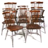 A set of eight 18th century style comb back dining chairs, six chairs and two carvers, by Dodge of