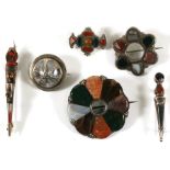 A group of six Scottish silver and hardstone brooches (6).Condition Report Four brooches good