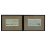 Tom Ashton - a pair of watercolour paintings depicting steam ships, signed lower right, framed &