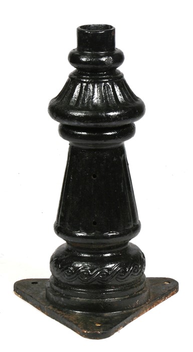 A cast iron garden light base, 55cms (21.5ins) high.