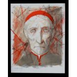 Michel Ciry (1919-2018) - Portrait of a Cardinal - signed in pencil lower left,, print, 21 by