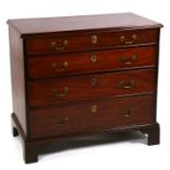 A Georgian mahogany chest with four long graduated drawers standing on bracket feet, 88cm (34.