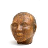 A Studio Pottery terracotta head of a man, 20cms (8ins) high.
