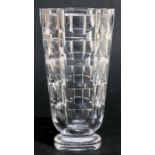 An Orrefors cut glass vase, 23cms (9ins) high.