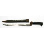 A late 19th century socket bayonet with later ebony handle. 45cm (17.75 ins) long