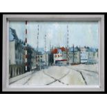 Gerald Parkinson (b1926) - Quay Dieppe - signed & dated '61 lower left, oil on board, framed, 59