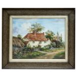 J Hawthorn - Old Farm, Hatfield, Hertfordshire - signed & dated '23 lower right, oil on canvas,