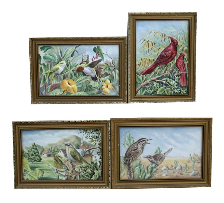 A set of four Connoisseur of Malvern Limited Edition ornithological plaques - Red Eyed Vireo, no.