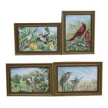 A set of four Connoisseur of Malvern Limited Edition ornithological plaques - Red Eyed Vireo, no.