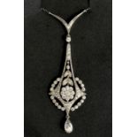 An Edwardian silver paste pendant and necklace.