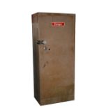 An industrial steel single door strong cupboard enclosing two adjustable shelves, 61cms (24ins)