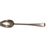 A George III silver basting spoon, London 1803, initialled, 30cms (11.8ins) long, weight 116g.