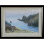 Daniel Sherrin (1868-1940) - Coastal Scene - signed lower left, watercolour, framed & glazed, 57