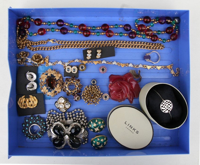 A quantity of designer costume jewellery to include Dior, Links of London, Joan Rivers etc.