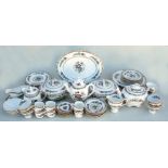 A large quantity of Coalport Ming Rose pattern tea ware including teapot, coffee pot, cups &