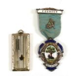 A Masonic HM silver and enamel Founder medal to the Francis Davies Lodge No.5035 together with a