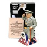 A limited edition Kevin Frances Ceramics 'Standing Churchill' Toby jug, boxed with certificate.