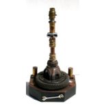 An industrial brass table lamp, 40cms (16ins) high (PAT tested).