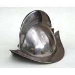 A replica Spanish Cone Morion helmet, 36cms (14ins) long.