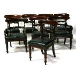 A set of eight William IV / early Victorian mahogany dining chairs including two carvers, with