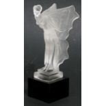 An Art Deco style frosted glass figure of a fairy, 24cms (9.5ins) high.