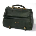 A Victorian Howell & James of Regent Street green leather fitted travel case to include silver