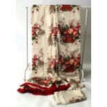 A pair of vintage Sanderson 'Bird & Basket' curtains, length 2m 15cms and width 2m 42cms and a large