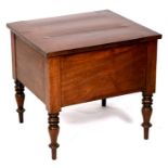 A Victorian mahogany commode with ceramic liner, 51cms (20ins) wide.