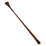 A good quality Royal Horse Guards leather riding crop with hallmarked silver band, engraved with the