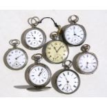 A group of open faced pocket watches to include some silver examples (7).